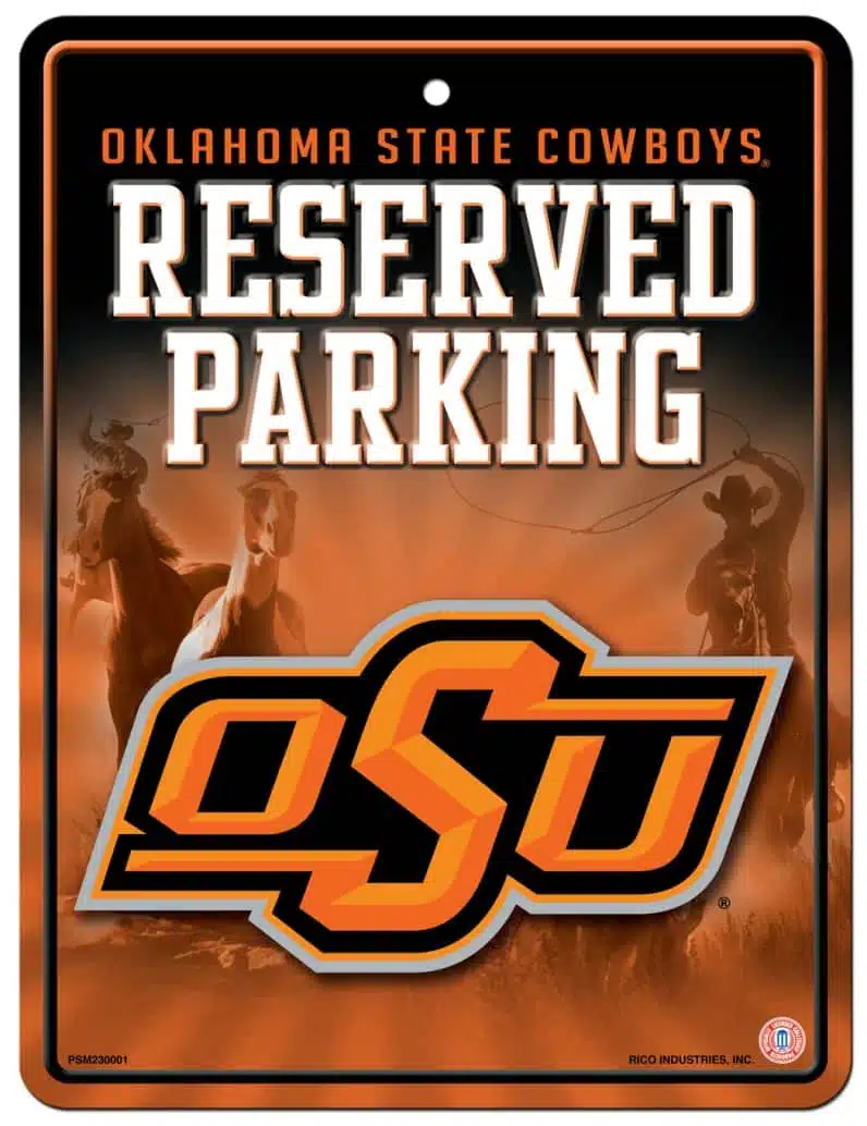 Oklahoma State Cowboys Metal Parking Sign