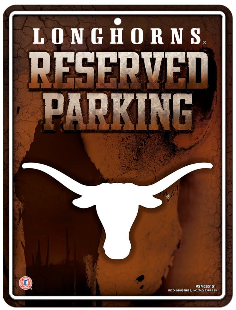 Texas Longhorns Metal Parking Sign