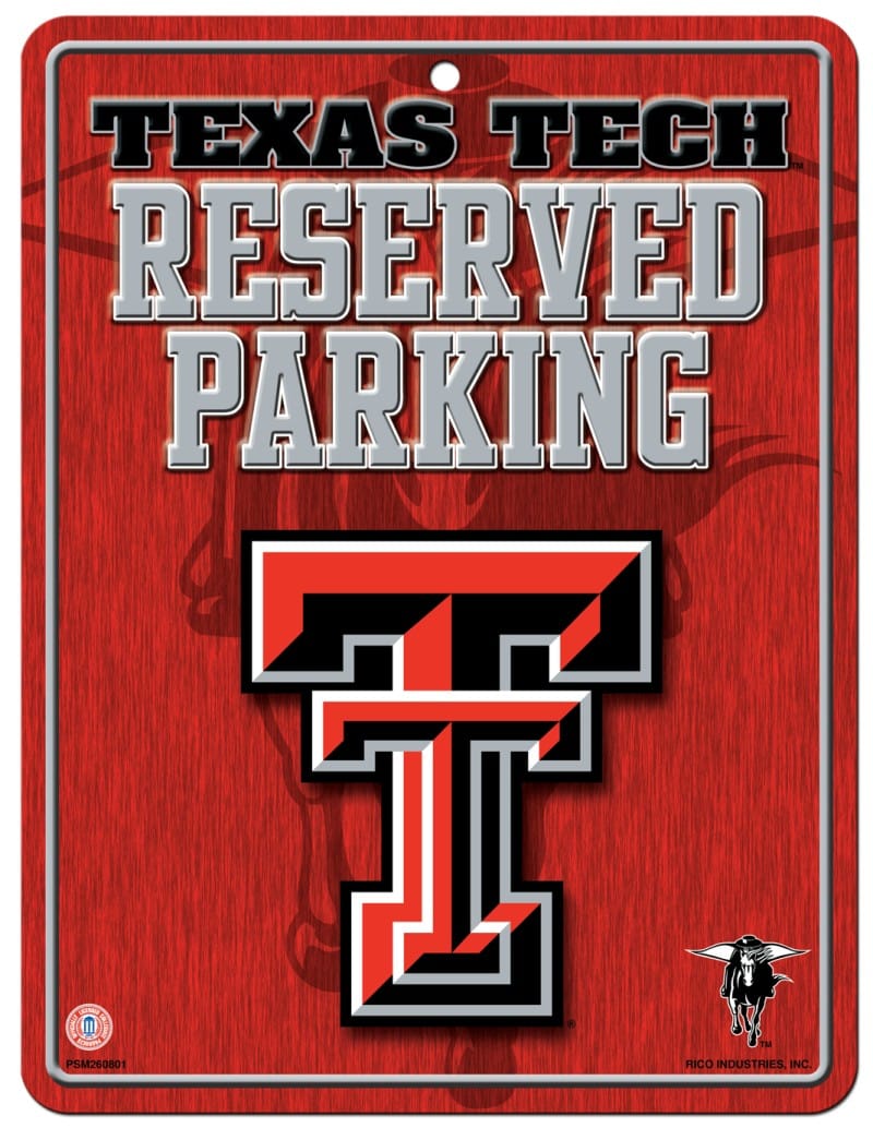 Texas Tech Red Raiders Metal Parking Sign