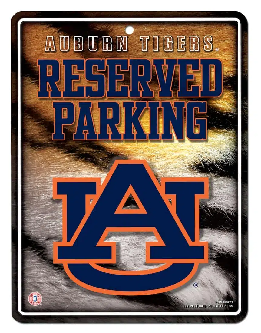 Auburn Tigers Metal Parking Sign