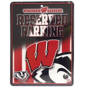 Wisconsin Badgers Metal Parking Sign