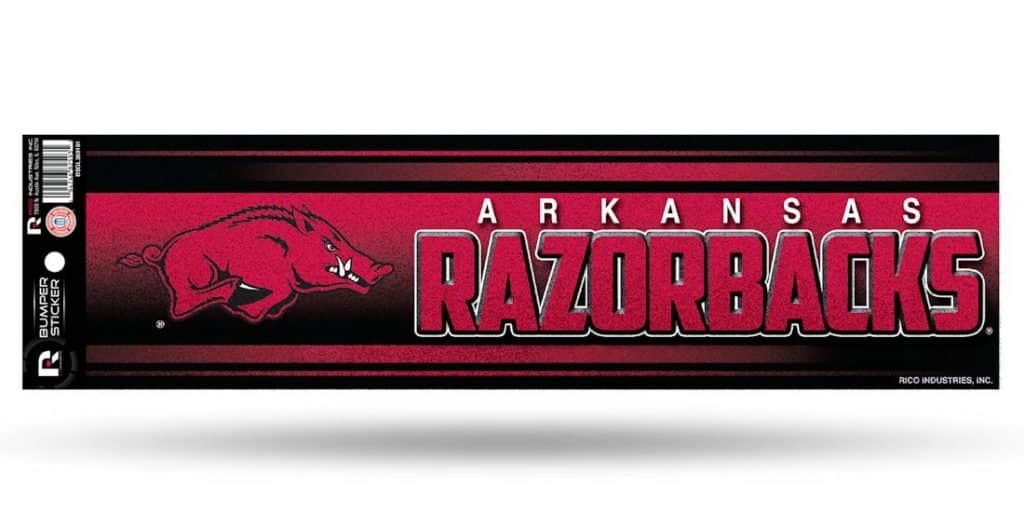 Arkansas Razorbacks Bumper Sticker - Glitter