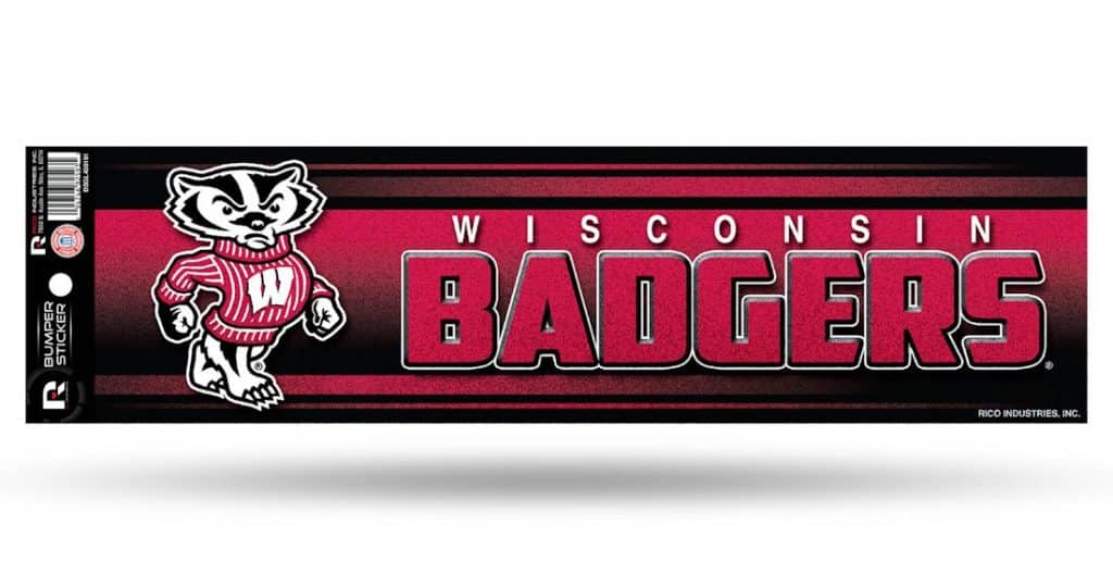 Wisconsin Badgers Bumper Sticker - Glitter