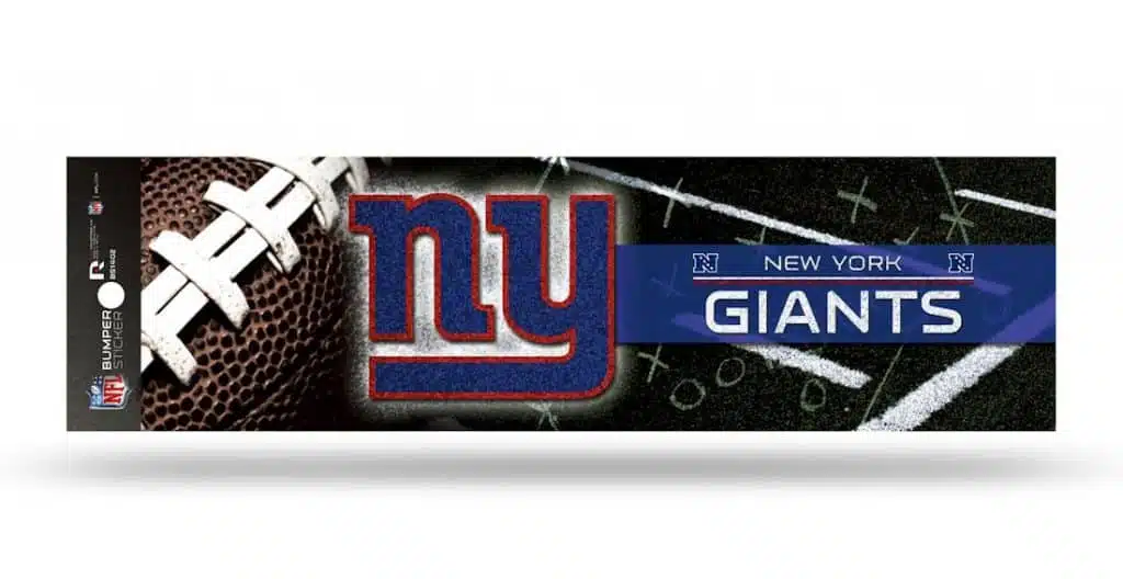 New York Giants Bumper Sticker - Glitter