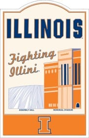 Illinois Fighting Illini Nostalgic Metal Sign