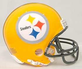 Pittsburgh Steelers 75th Anniversary Throwback Replica Mini Helmet w/ Z2B Face Mask