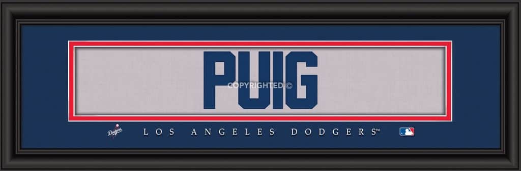 Los Angeles Dodgers Yasiel Puig Print - Signature 8"x24"