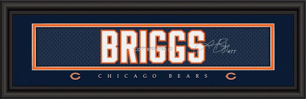 Chicago Bears Lance Briggs Print - Signature 8"x24"