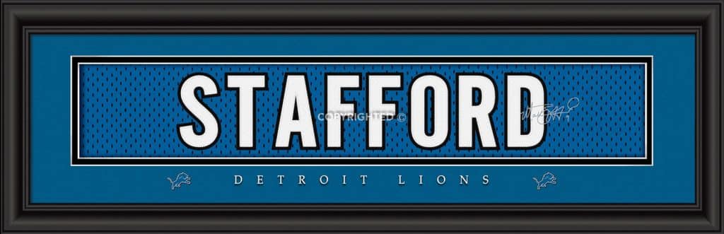 Detroit Lions Matthew Stafford Print - Signature 8"x24"