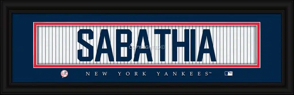 New York Yankees CC Sabathia Print - Signature 8"x24"