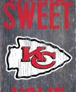 Kansas City Chiefs Wood Sign - Home Sweet Home 6"x12"