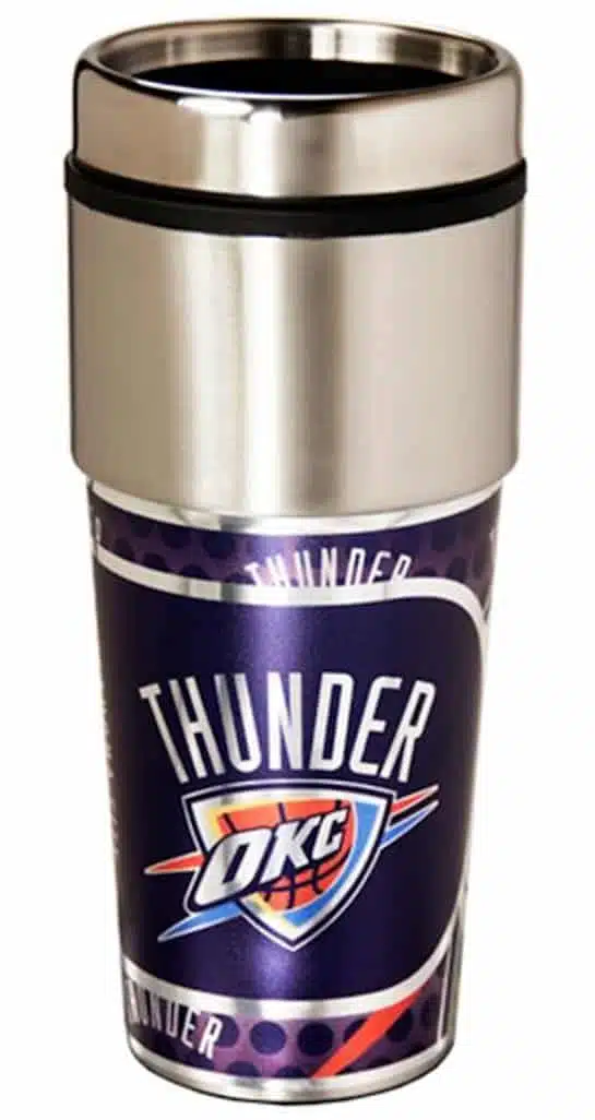 Oklahoma City Thunder 16 ounce Travel Tumbler with Metallic Graphics