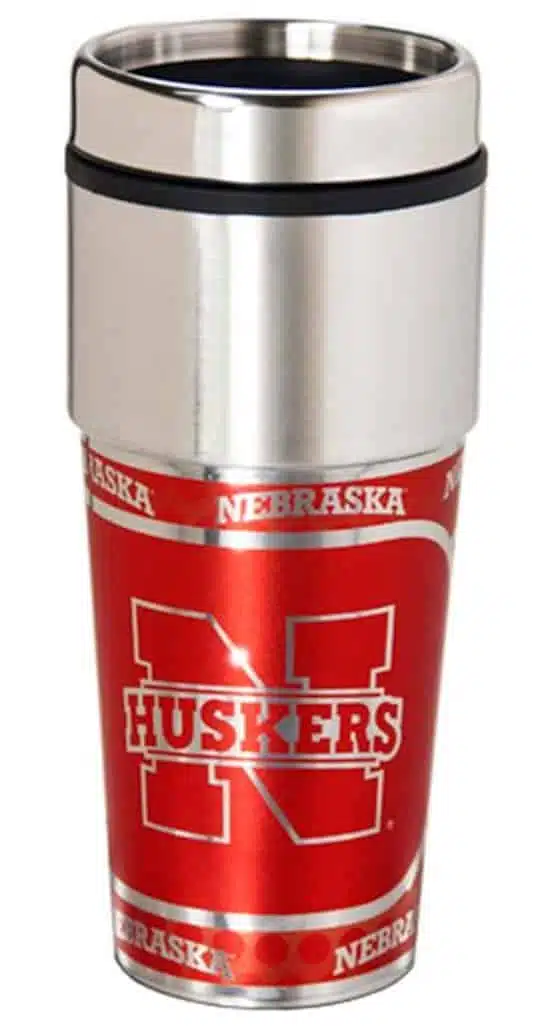 Nebraska Cornhuskers 16 ounce Travel Tumbler with Metallic Graphics