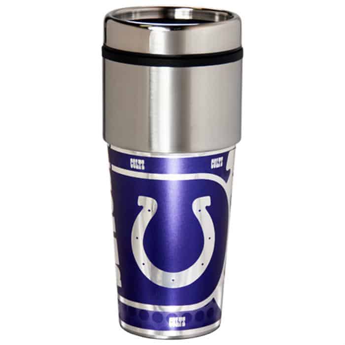 Indianapolis Colts 16 ounce Travel Tumbler with Metallic Graphics