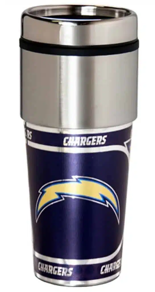 San Diego Chargers 16 ounce Travel Tumbler with Metallic Graphics
