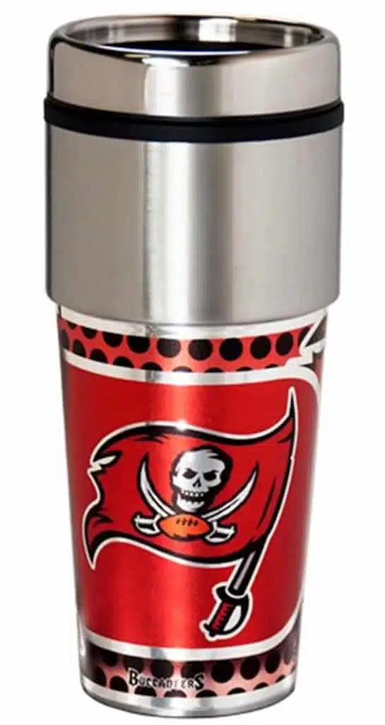 Tampa Bay Buccaneers 16 ounce Travel Tumbler with Metallic Graphics