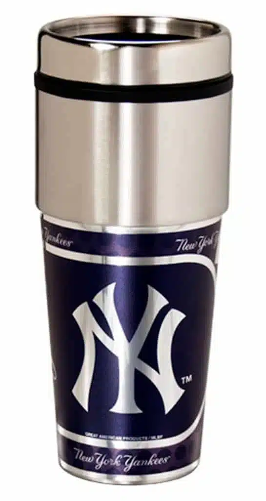 New York Yankees 16 ounce Travel Tumbler with Metallic Graphics