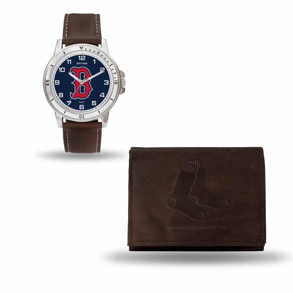 Boston Red Sox Brown Watch/Wallet Gift Set