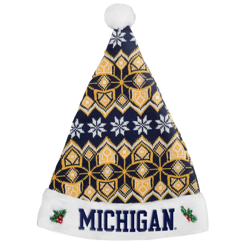 Michigan Wolverines 2015 Knit Christmas Santa Hat