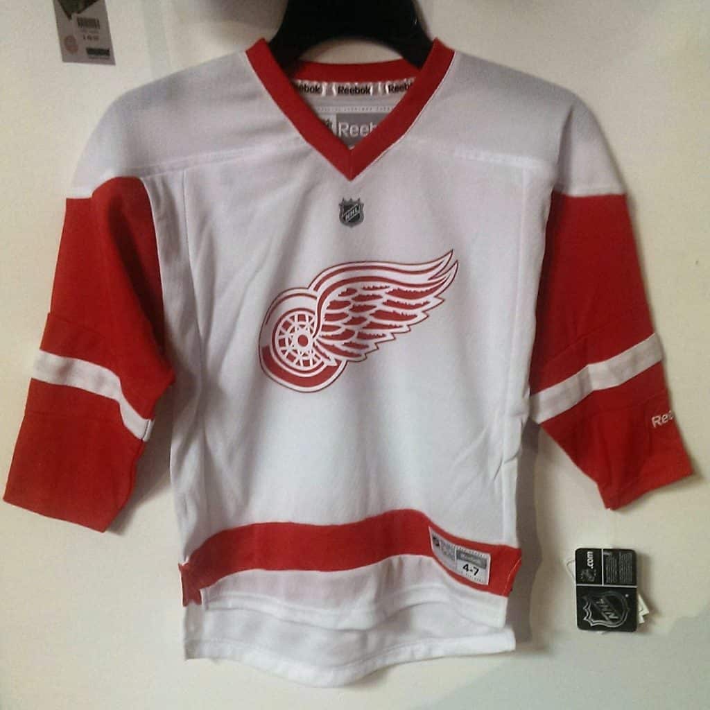 Detroit Red Wings Kids Reebok Replica Road Jersey 4-7