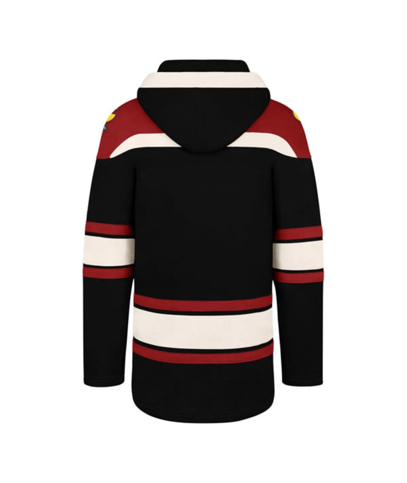 Chicago Blackhawks Men's 47 Brand Black Pullover Jersey Hoodie - Image 2