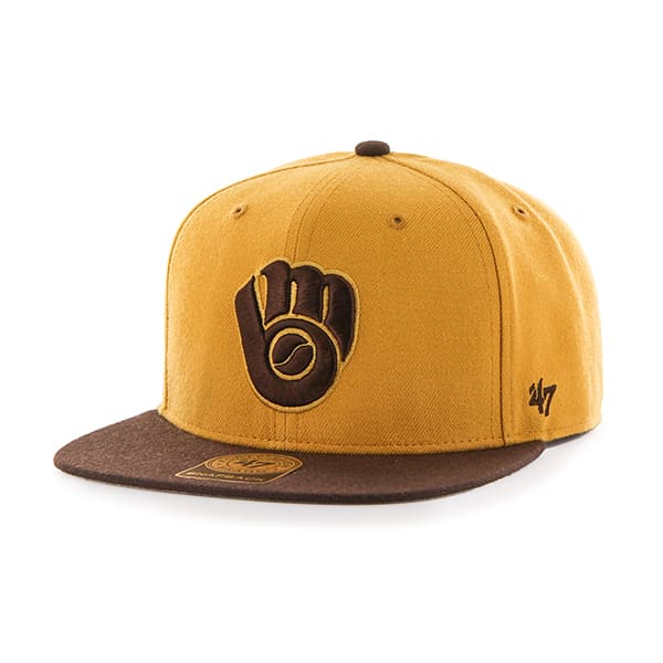 Milwaukee Brewers No Shot Two Tone Captain Wheat 47 Brand Adjustable Hat