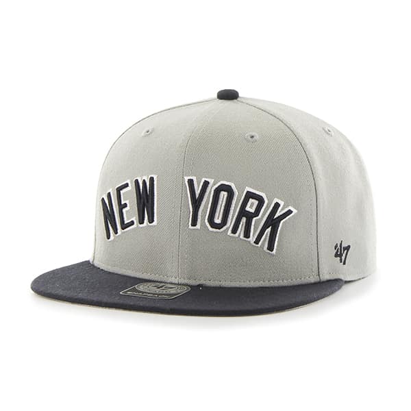 New York Yankees Script Side Two Tone Captain Gray 47 Brand Adjustable Hat