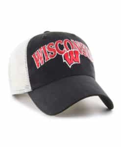 Wisconsin Badgers Women's 47 Brand Sparkaloosa Black Clean Up White Mesh Snapback Hat
