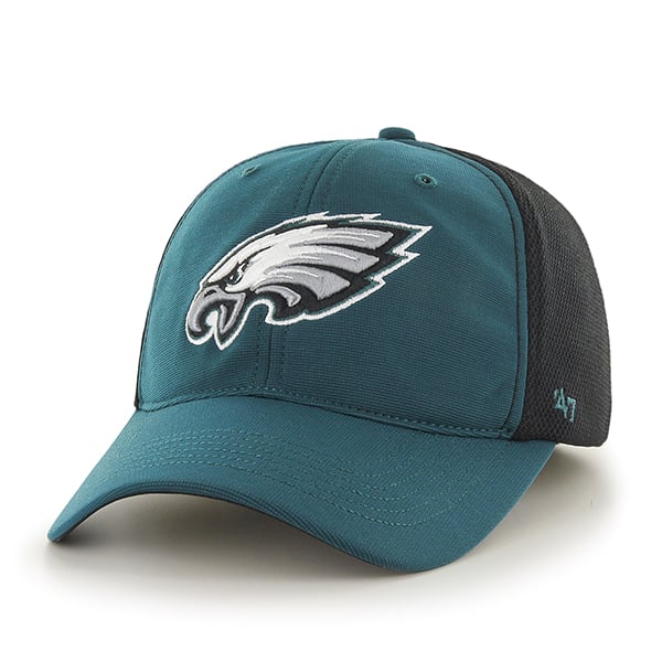 Philadelphia Eagles Draft Day Closer Pacific Green 47 Brand Stretch Fit Hat