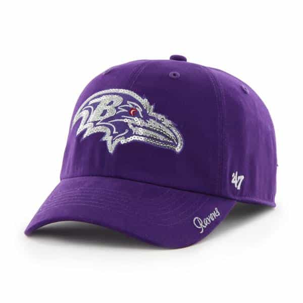 Baltimore Ravens Women's 47 Brand Sparkle Purple Clean Up Adjustable Hat