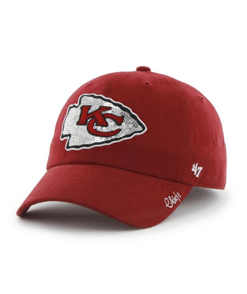 Kansas City Chiefs Women's 47 Brand Sparkle Red Clean Up Adjustable Hat