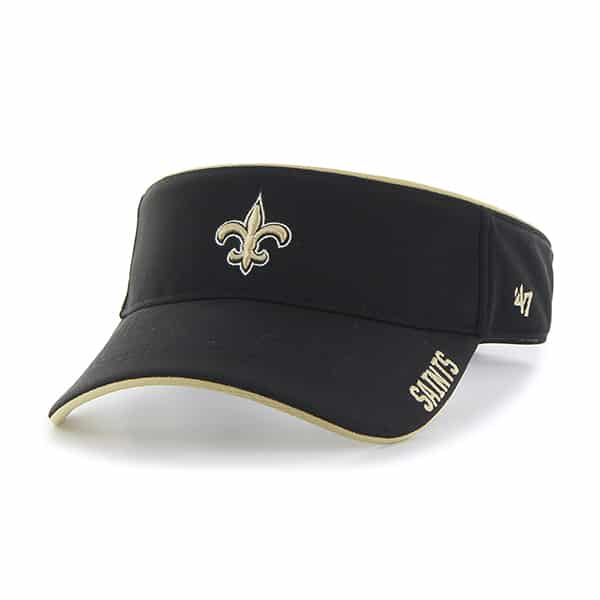 New Orleans Saints Top Rope Visor Black 47 Brand Adjustable Hat