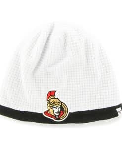 Ottawa Senators Grid Fleece Beanie White 47 Brand YOUTH Hat