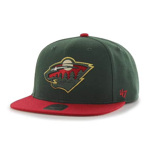 Minnesota Wild Sure Shot Two Tone Captain Dark Green 47 Brand Adjustable Hat