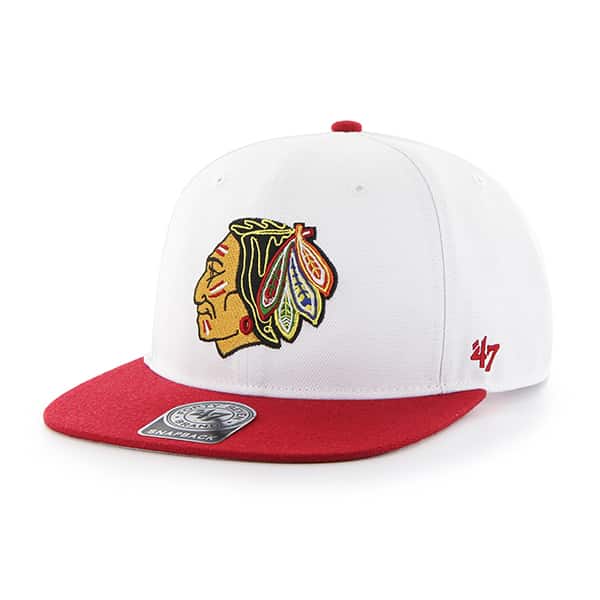 Chicago Blackhawks Sure Shot Two Tone Captain White 47 Brand Adjustable Hat
