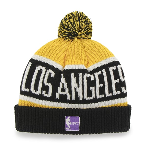 Los Angeles Lakers Calgary Cuff Knit Yellow Gold 47 Brand YOUTH Hat - Image 2