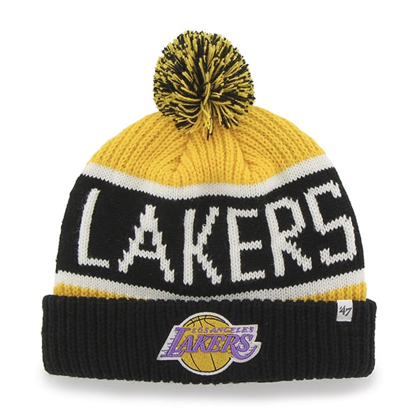 Los Angeles Lakers Calgary Cuff Knit Yellow Gold 47 Brand YOUTH Hat