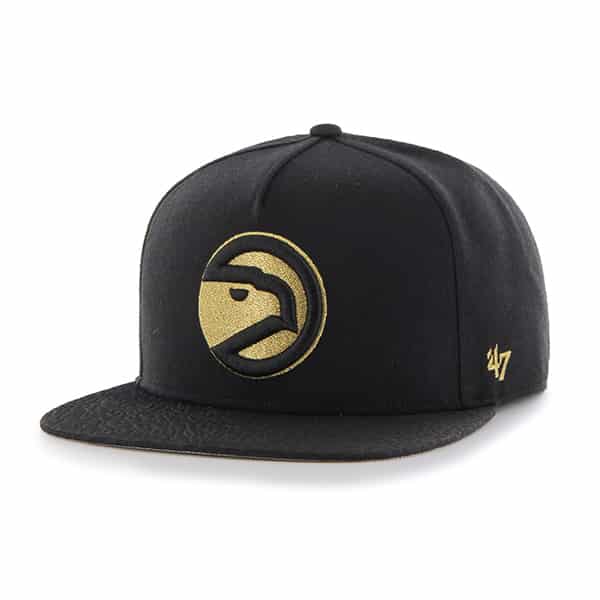 Atlanta Hawks Metallic Elephant Captain Black 47 Brand Adjustable Hat