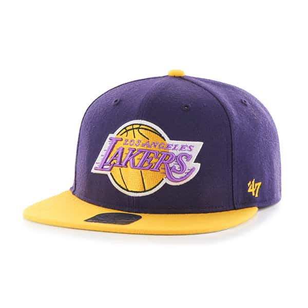 Los Angeles Lakers No Shot Two Tone Captain Purple 47 Brand YOUTH Hat