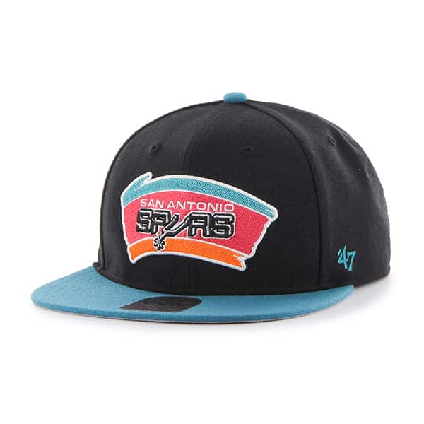 San Antonio Spurs No Shot Two Tone Captain Black 47 Brand YOUTH Hat
