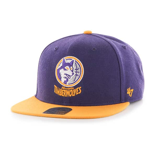 Minnesota Timberwolves No Shot Two Tone Captain Purple 47 Brand Adjustable Hat