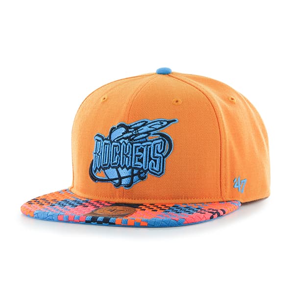 Houston Rockets Ruffian Captain Vibrant Orange 47 Brand Adjustable Hat