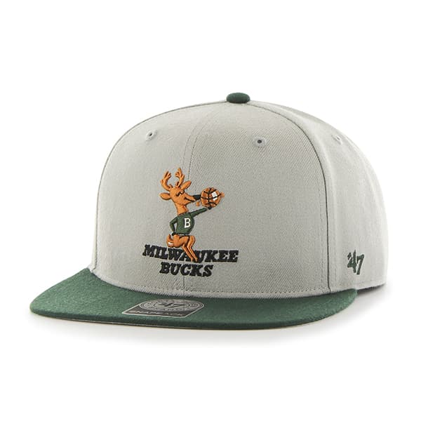 Milwaukee Bucks Sure Shot Two Tone Captain Gray 47 Brand Adjustable Hat