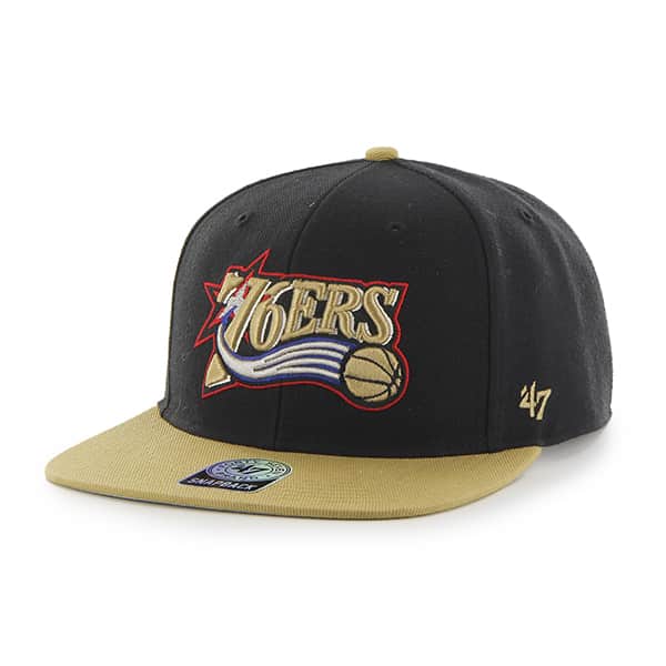 Philadelphia 76Ers Sure Shot Two Tone Captain Black 47 Brand Adjustable Hat