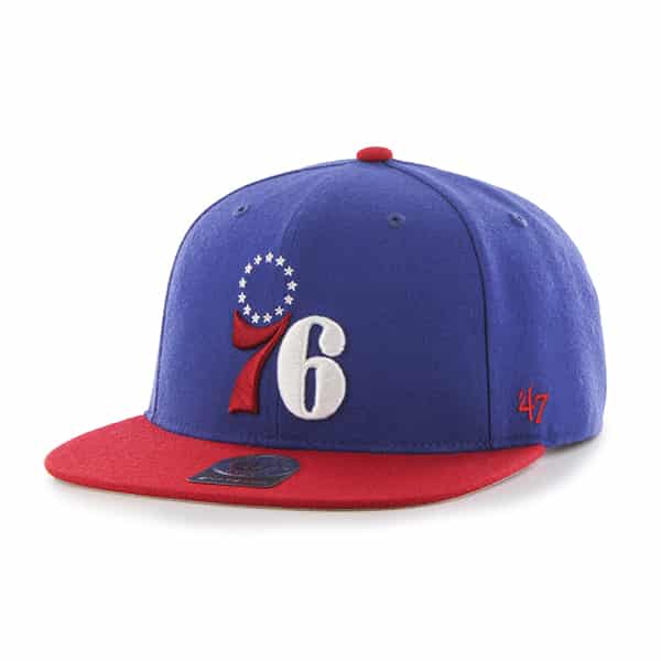 Philadelphia 76Ers Sure Shot Two Tone Captain Royal 47 Brand Adjustable Hat