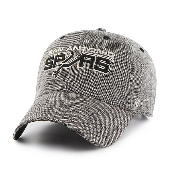 San Antonio Spurs Strike Through Clean Up Black 47 Brand Adjustable Hat