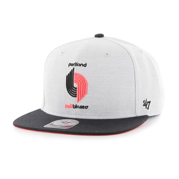 Portland Trailblazers Wrist Shot Two Tone Neon Captain Gray 47 Brand Adjustable Hat