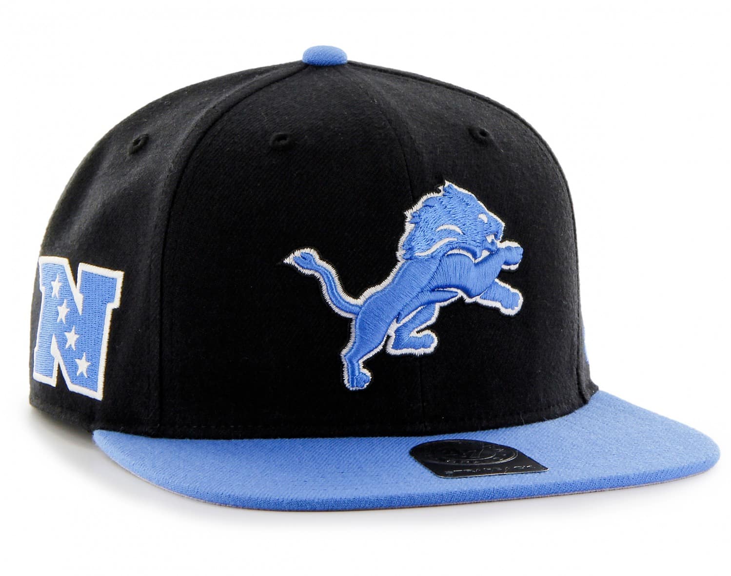 Detroit Lions Super Shot Two Tone Captain Black 47 Brand Adjustable Hat - Image 2