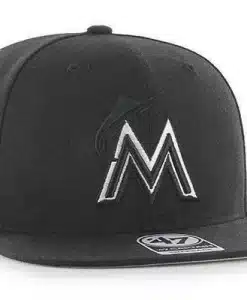 Miami Marlins 47 Brand Sure Shot Black Snapback Adjustable Hat
