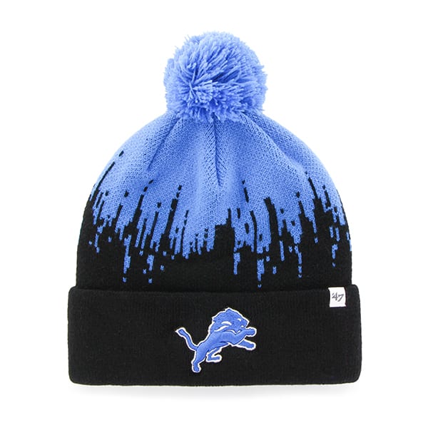 Detroit Lions Riser Cuff Knit Blue Raz 47 Brand Hat